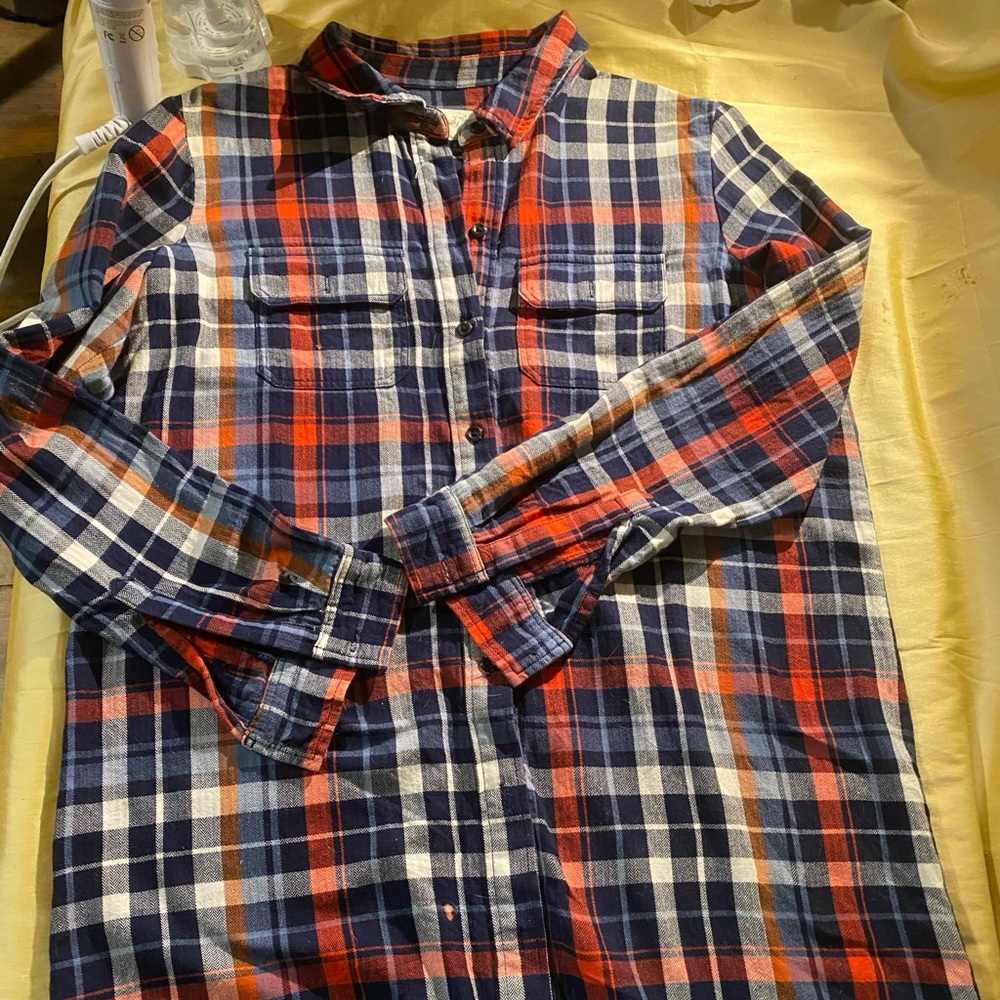 Universal Thread Men's Casual Plaid Shirt - Red, Blue, White